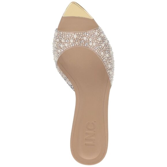 INC International Concepts Amra Dress Slide Sandals Pearl Bling Brown 8.5M - Picture 10 of 11